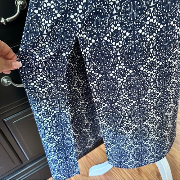 Allison Joy One Shoulder Ruffle Navy White Print Sundress Size M - Picture 12 of 16